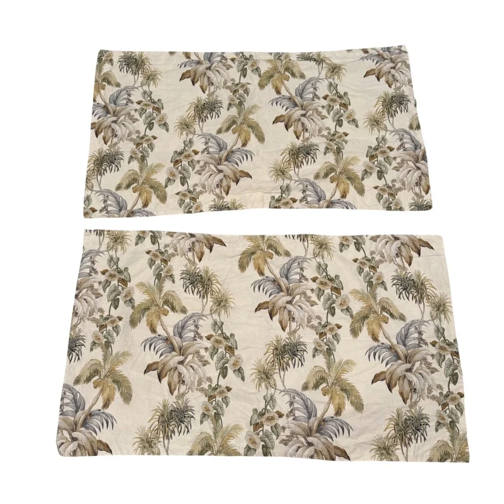 Set of 2 Tommy Bahama‎ Classic Botanical Print King Size Pillowcases Tropical